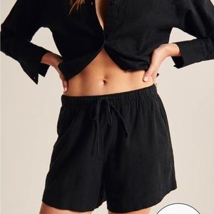 Abercrombie linen shorts black size small